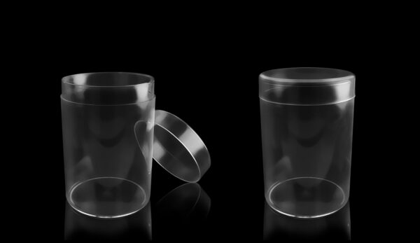 Clear cylindrical container 90 ml