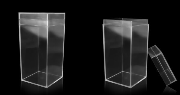 Clear cylindrical container 67 mm